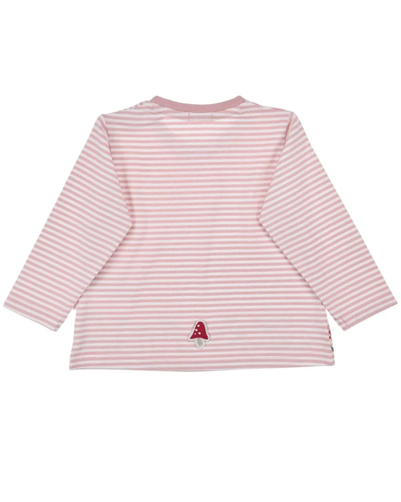BONDI Mädchen Langarmshirt "Be nature" 86955 | Stipe Candy/Offwhite