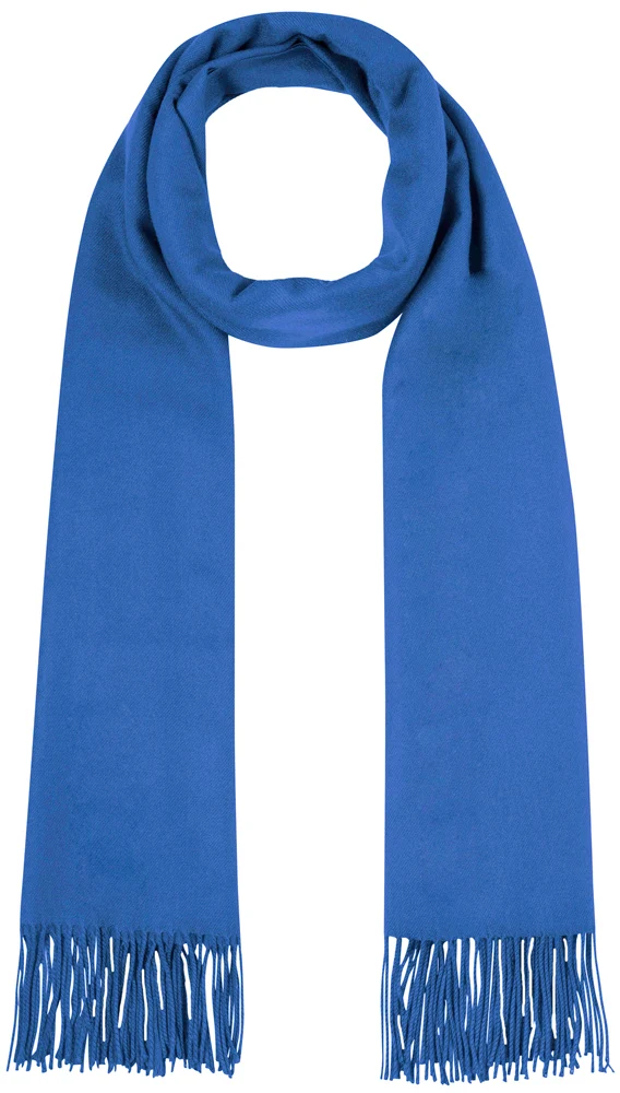 Fransen Schal Stola mit Kaschmir uni - Royalblau