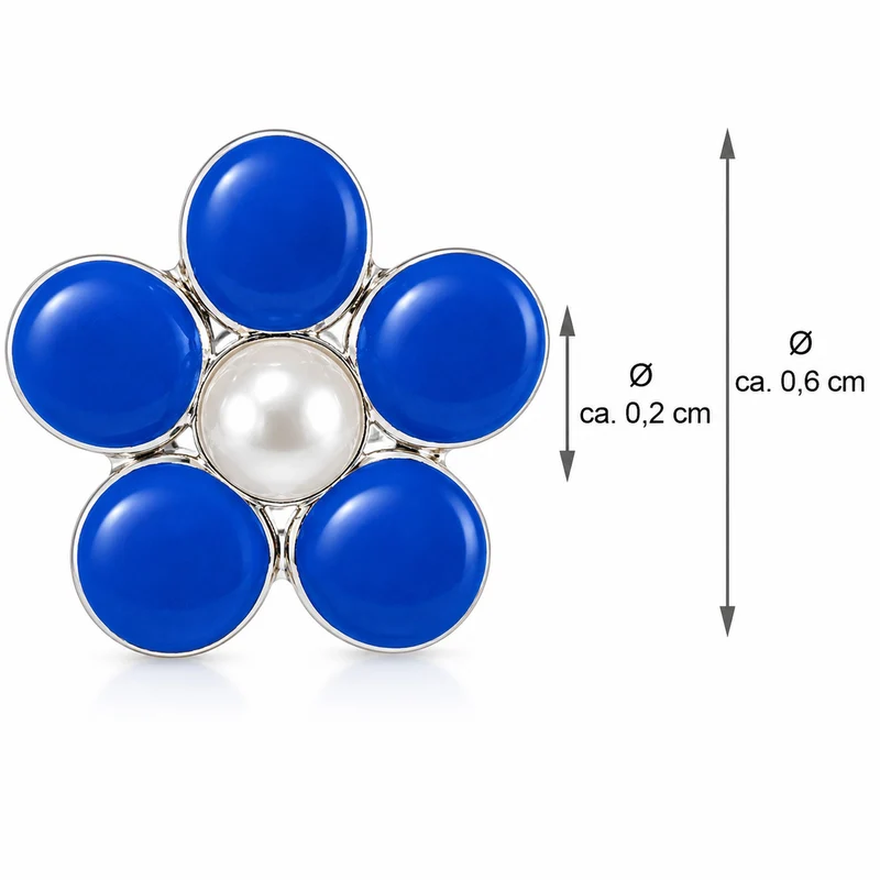 LUISIA® Ohrstecker "Blume" - 925 Sterling Silber | Blau