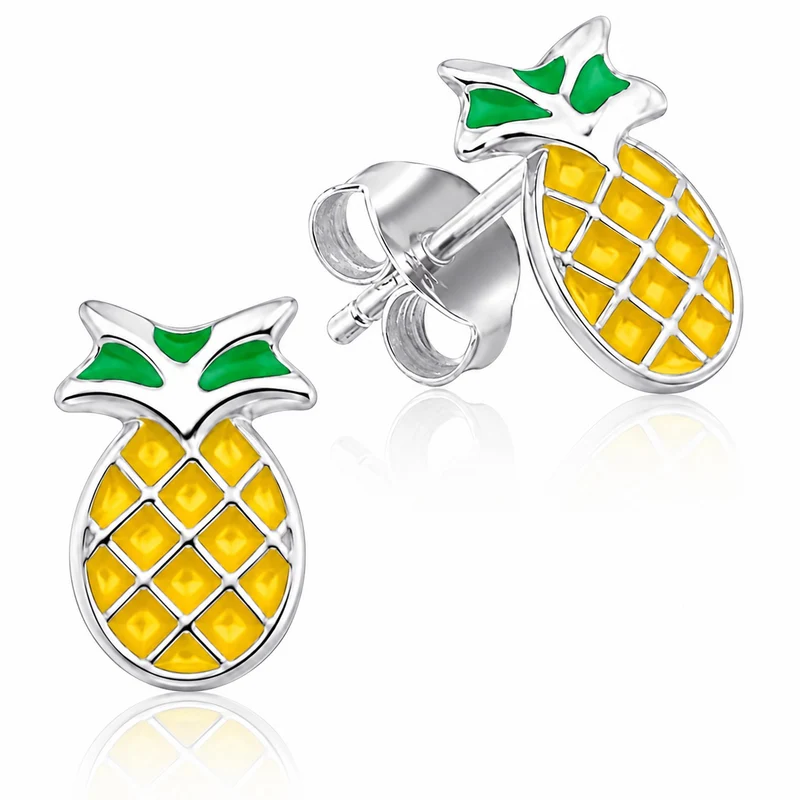 LUISIA® Kinder Ohrstecker "Ananas" - Ohrringe | 925 Silber