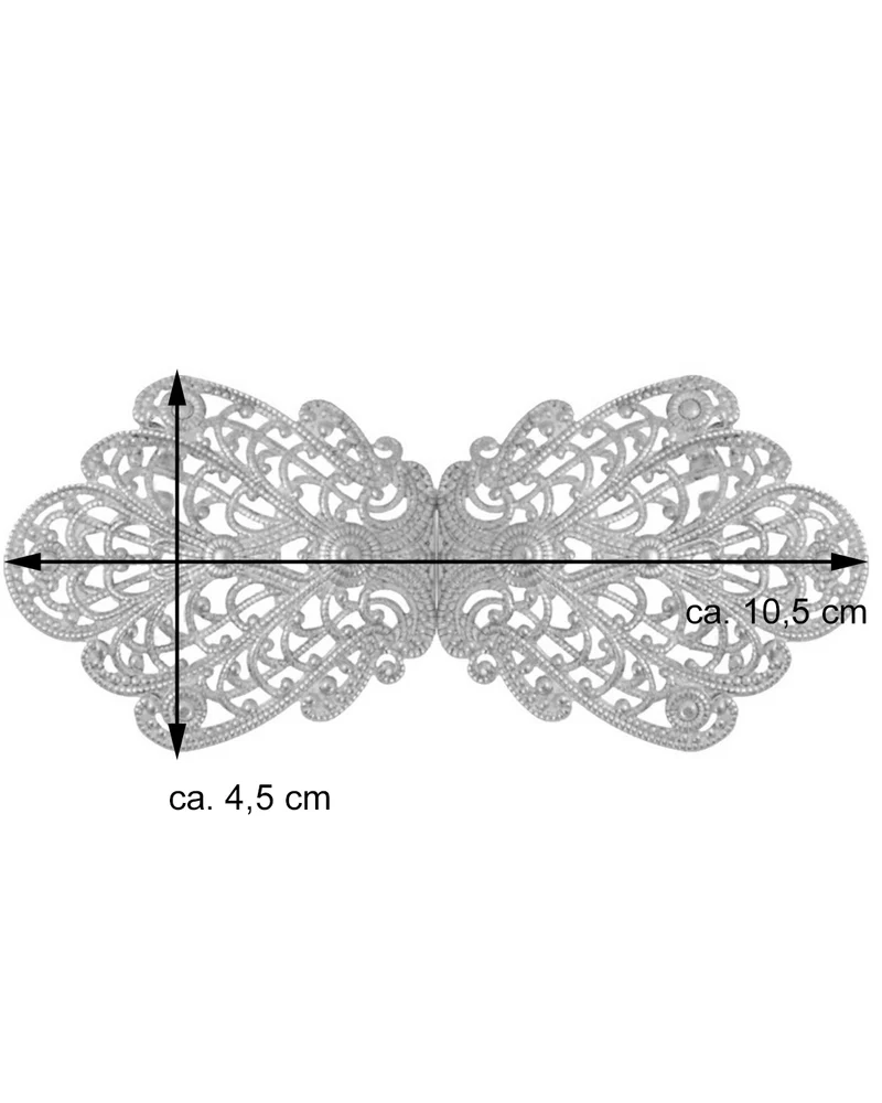 Dirndlschürzenschließe "Alika" mit Ornamentmuster 51486 - Stegbreite 3 cm | Altgold