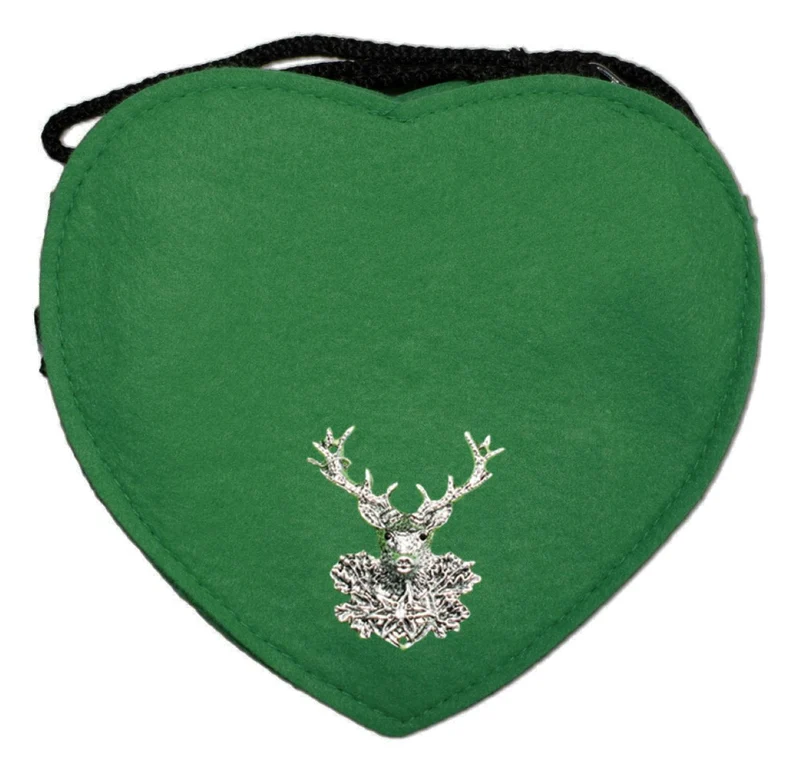 Herz Trachten Handtasche mit Hirsch | Dunkelgrün