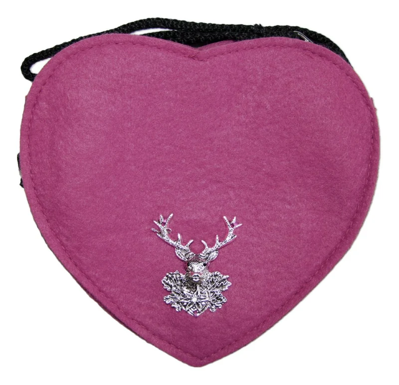 Herz Trachten Handtasche mit Hirsch | Beere