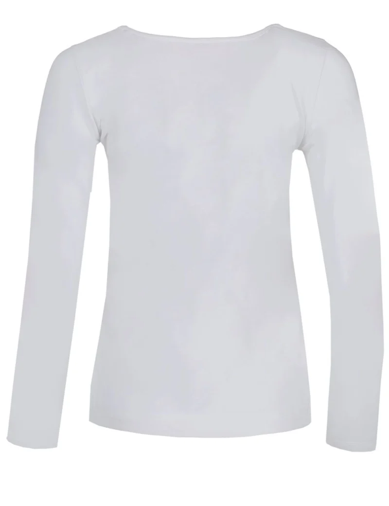 Piz Palü Damen Langarmshirt "Gerach" mit Hirsch Stickerei | 010025 - Weiß