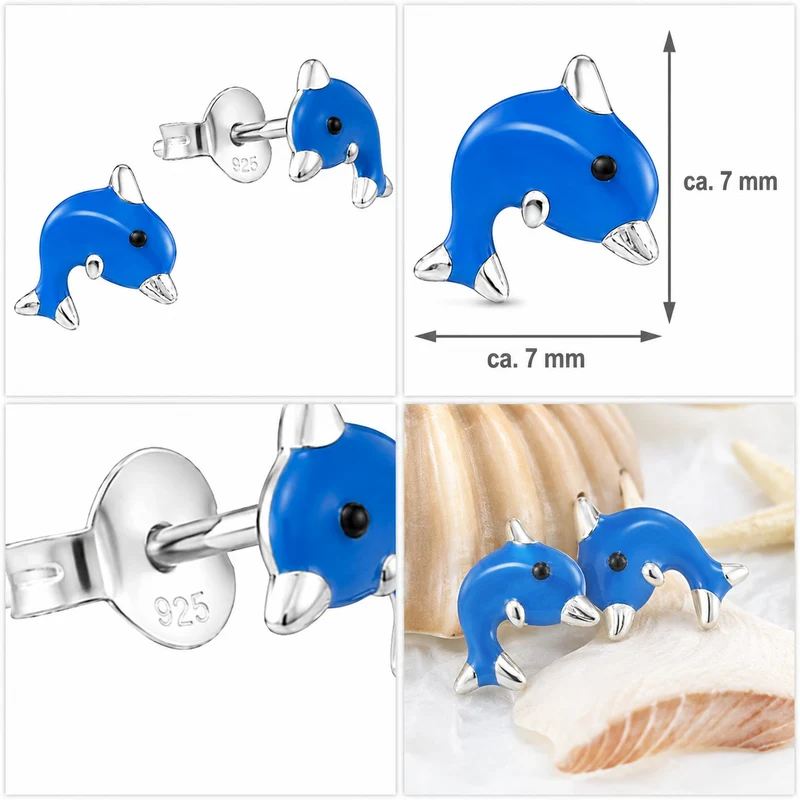 LUISIA® Ohrstecker "Delphine blau" E-15580 | 925 Sterling Silber