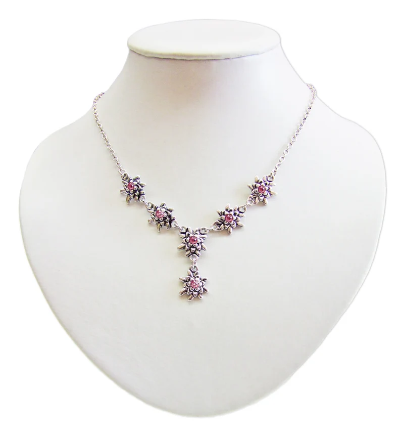 LUISIA® Edelweiß Collier "Emilia" mit Premium Kristallen | Fuchsia / Pink