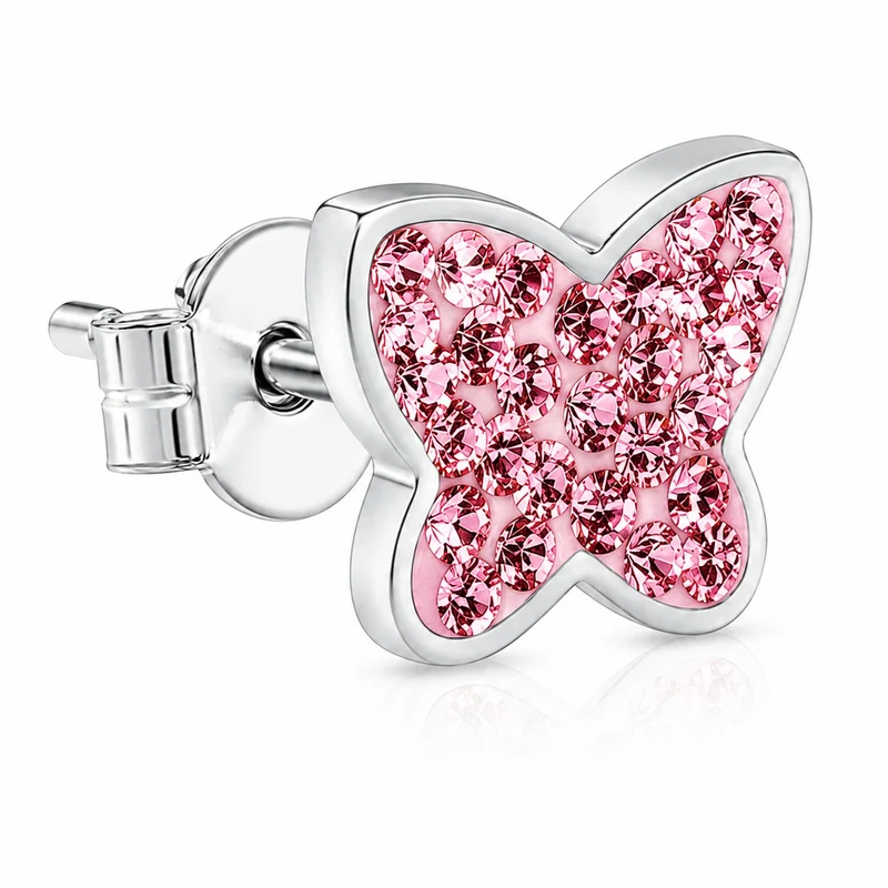 LUISIA® Ohrringe "Schmetterling" mit Kristallen von Swarovski® | Rosa