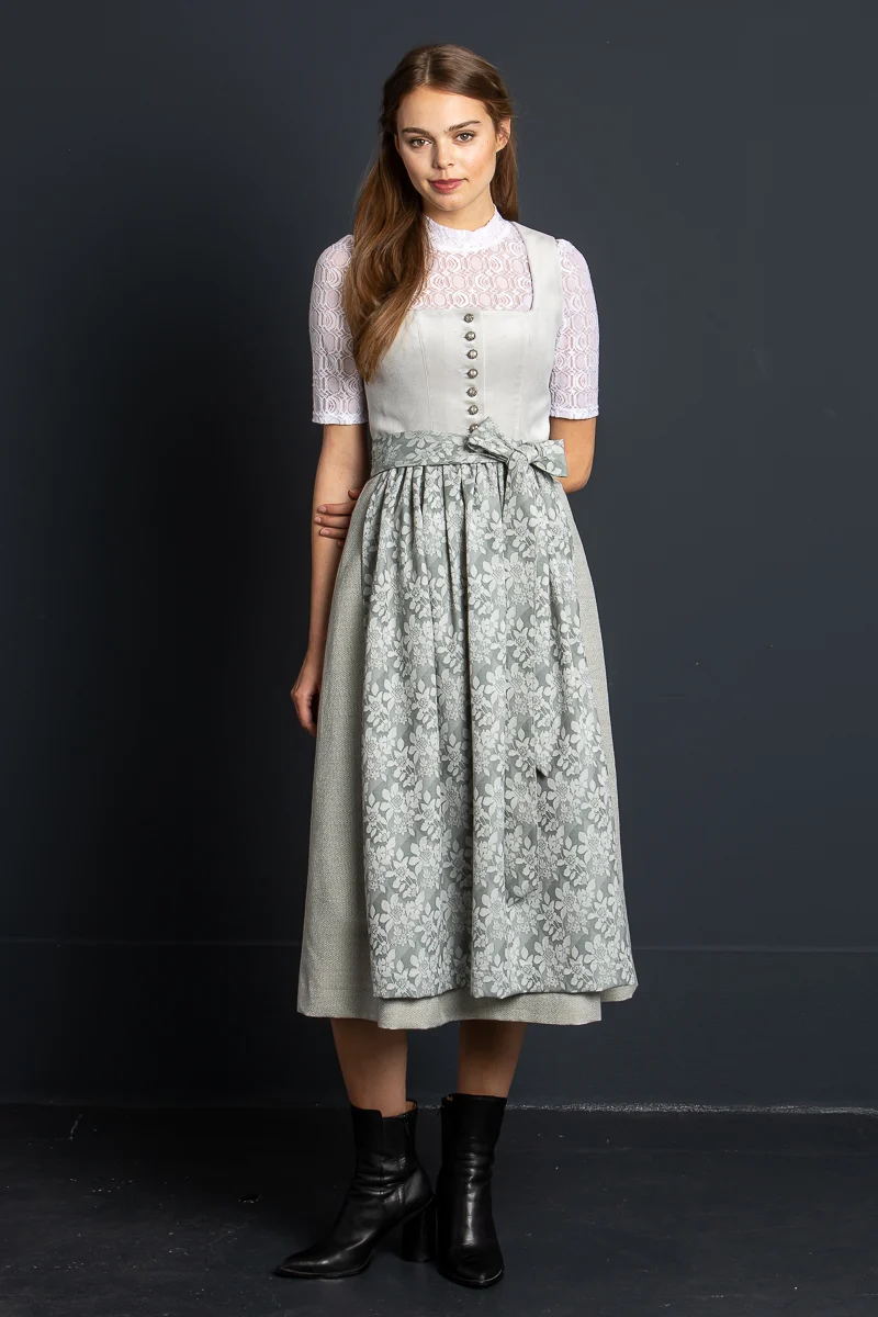 Almliebe Dirndl Boarische Braut grau