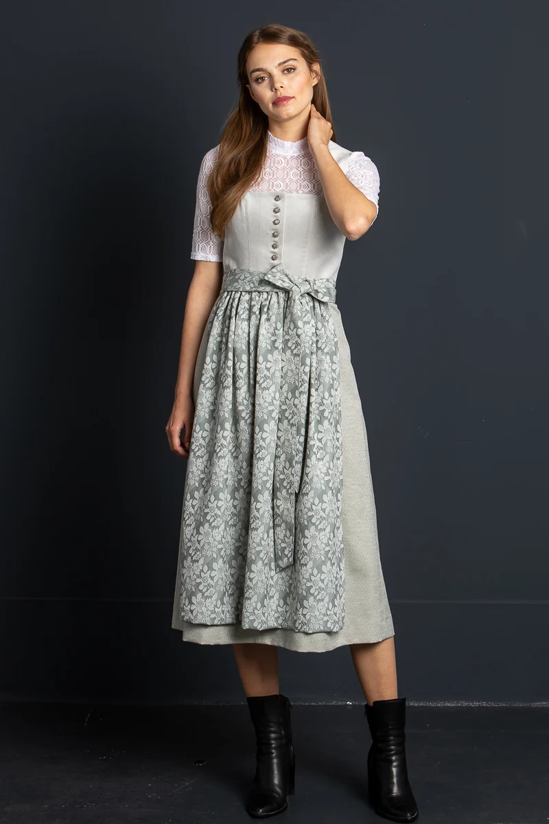 Almliebe Dirndl Boarische Braut grau