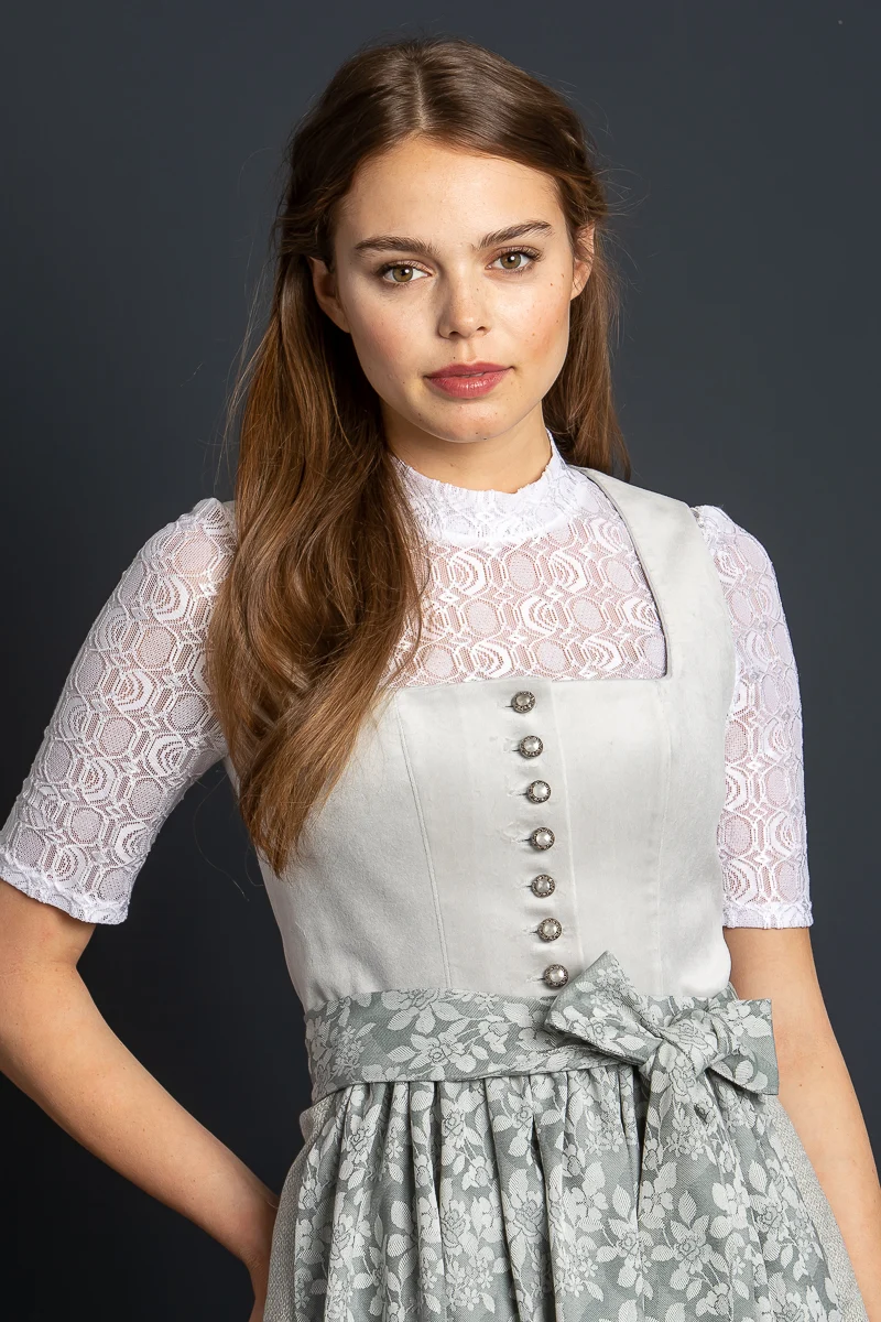 Almliebe Dirndl Boarische Braut grau