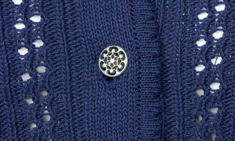 Huber Damen Trachten Strickjacke "Auri" mit Stehkragen | Marine Blau