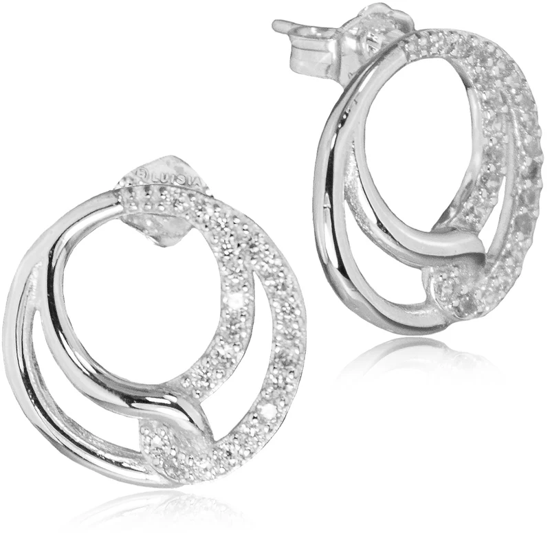 LUISIA Ohrstecker "Infinity Ringe" mit Zirkonia 66523 - 925 Silber Ohrringe