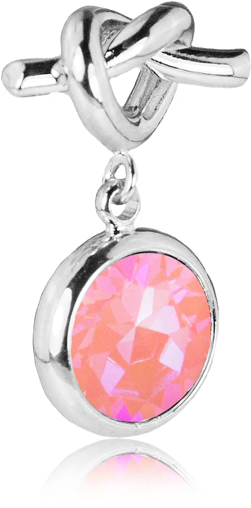 LUISIA® Ohrringe mit Knoten und Premium Kristall - Silber / Lotus Pink Delite
