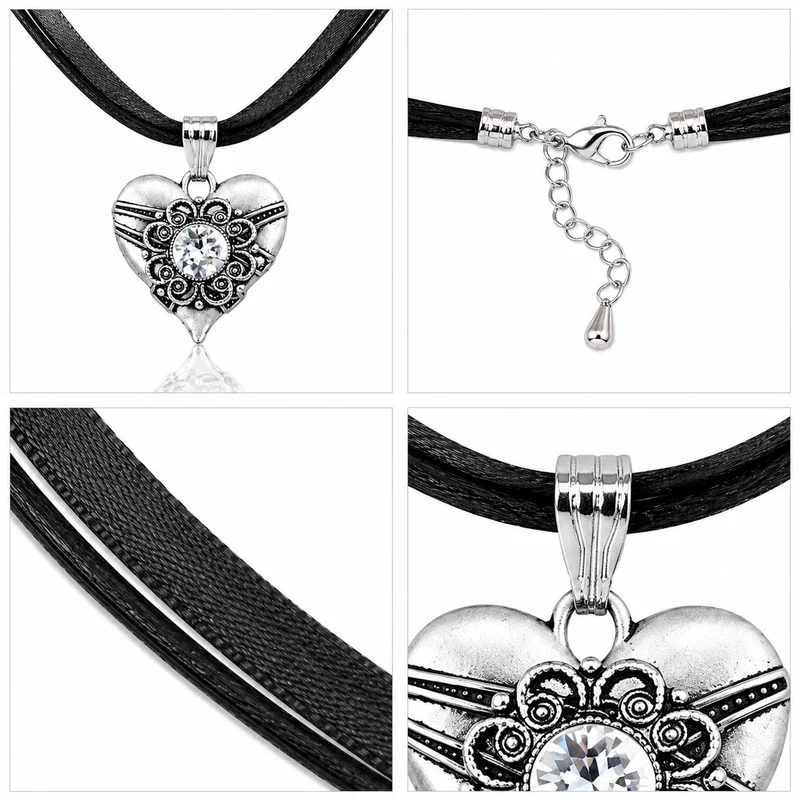 LUISIA® Halskette "Paula" mit Kristallen von Swarovski® | Schwarz