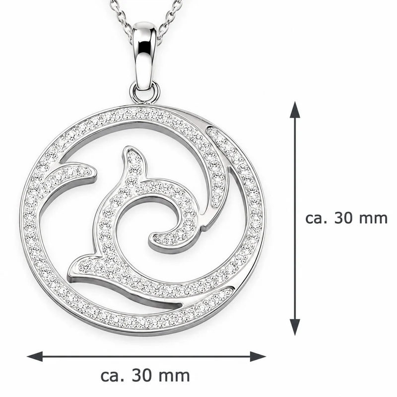 LUISIA® Halskette mit Strass Anhänger | Edelstahl 50cm Länge