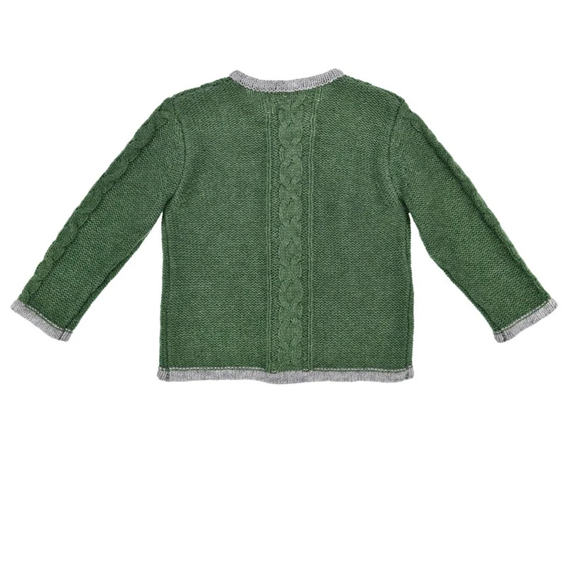 BONDI Jungen Trachten Strickjacke mit Zopfmuster 91639 | Grün