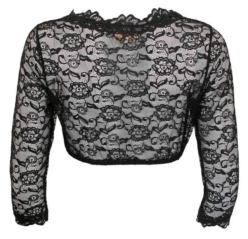 Krüger MADL Damen Dirndlbluse Cassandra 3/4 Arm - Schwarz