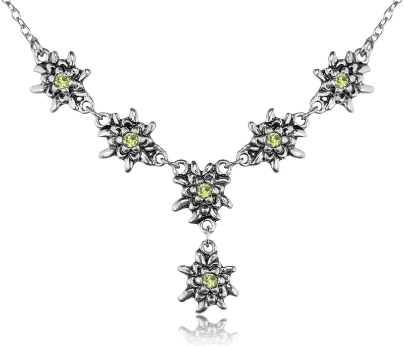 LUISIA® Edelweiß Collier "Emilia" mit Premium Kristallen | Peridot / Apfelgrün