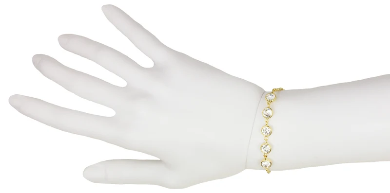 LUISIA® Armband "Calanthe" mit fünf Premium Kristallen - Silber / Light Rose