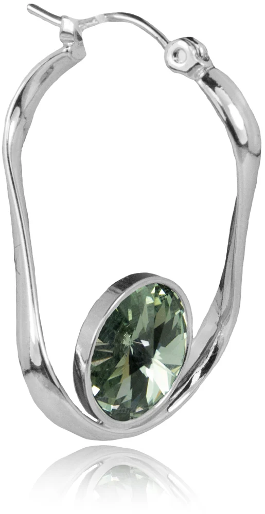 LUISIA® Geschwungene Ohrringe "Alea" mit Premium Kristall - Silber / Black Diamond