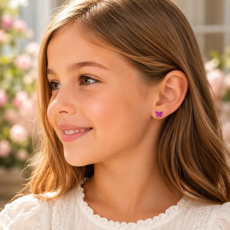 LUISIA® Ohrringe "Schmetterling" mit Kristallen von Swarovski® | Pink