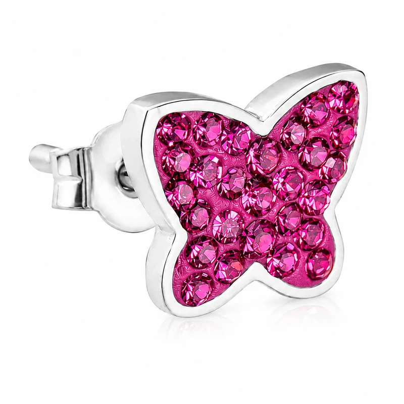 LUISIA® Ohrringe "Schmetterling" mit Kristallen von Swarovski® | Pink