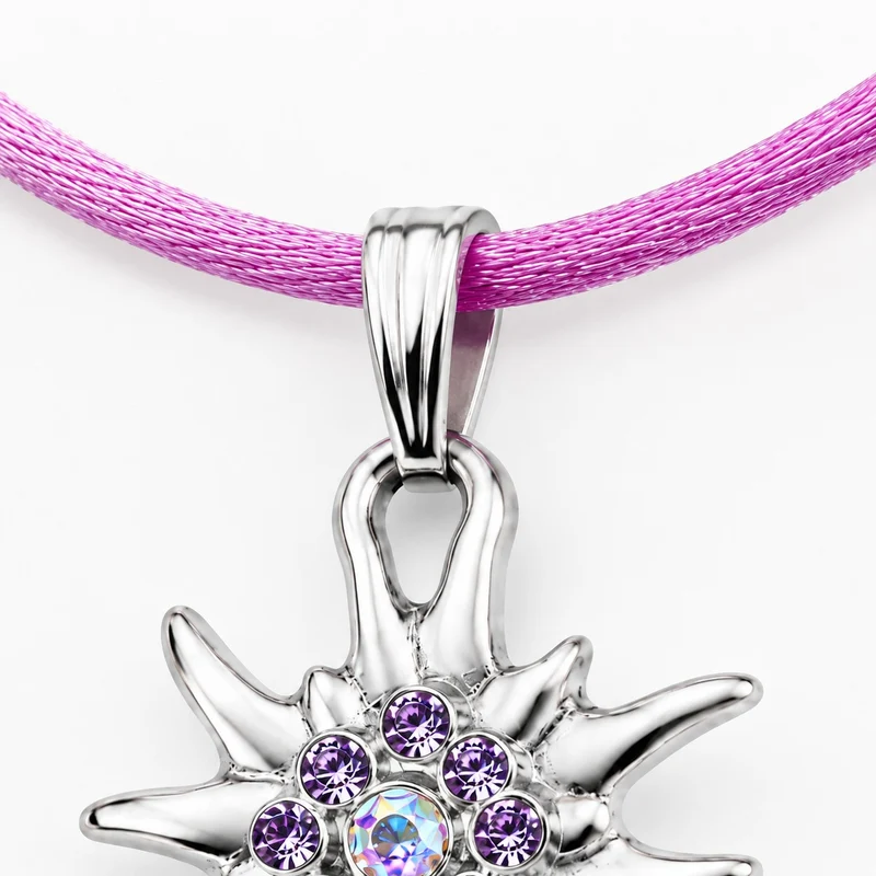 LUISIA® Kinder Halskette "Edelweiß" mit Kristallen von Swarovski® | Flieder