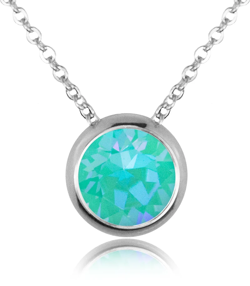 LUISIA® Halskette "Ciri" mit Premium Kristallen - 11 mm - Silber / Laguna Delite