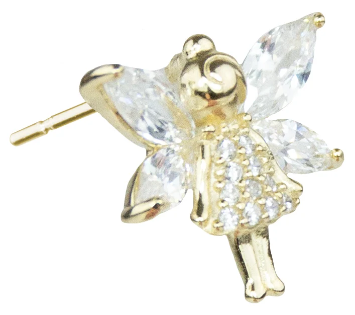 LUISIA Ohrstecker "Kleine Elfe vergoldet" mit Zirkonia YG042791 - 925 Sterling Silber