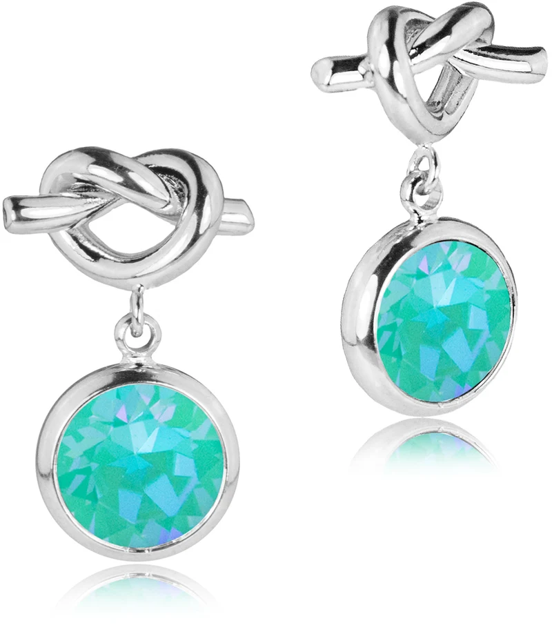 LUISIA® Ohrringe mit Knoten und Premium Kristall - Silber / Laguna Delite