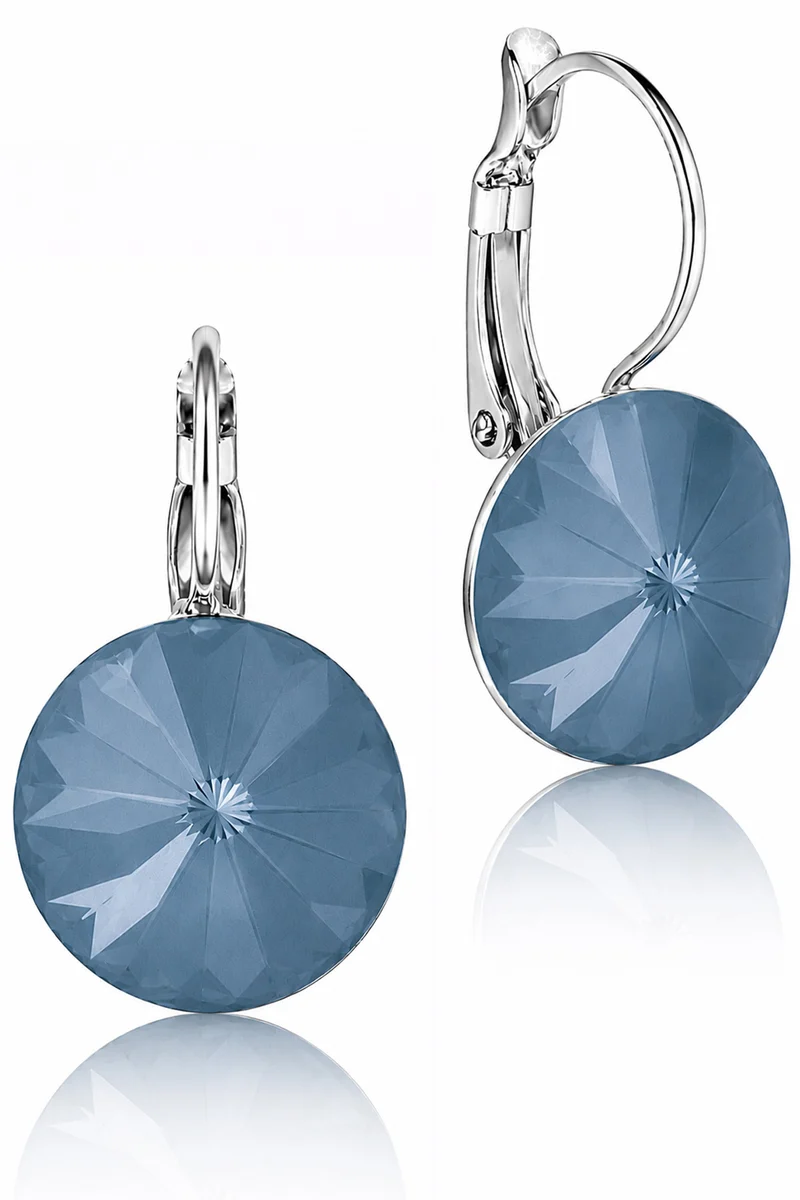 LUISIA® Ohrringe Rivoli mit Kristallen von Swarovski® - 12 mm | Matt Denim