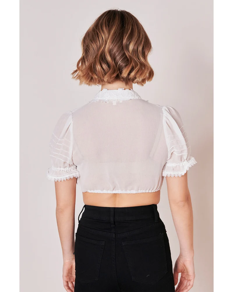 Krüger Collection Dirndlbluse "Luka" Kurzarm 211466 | Ecru