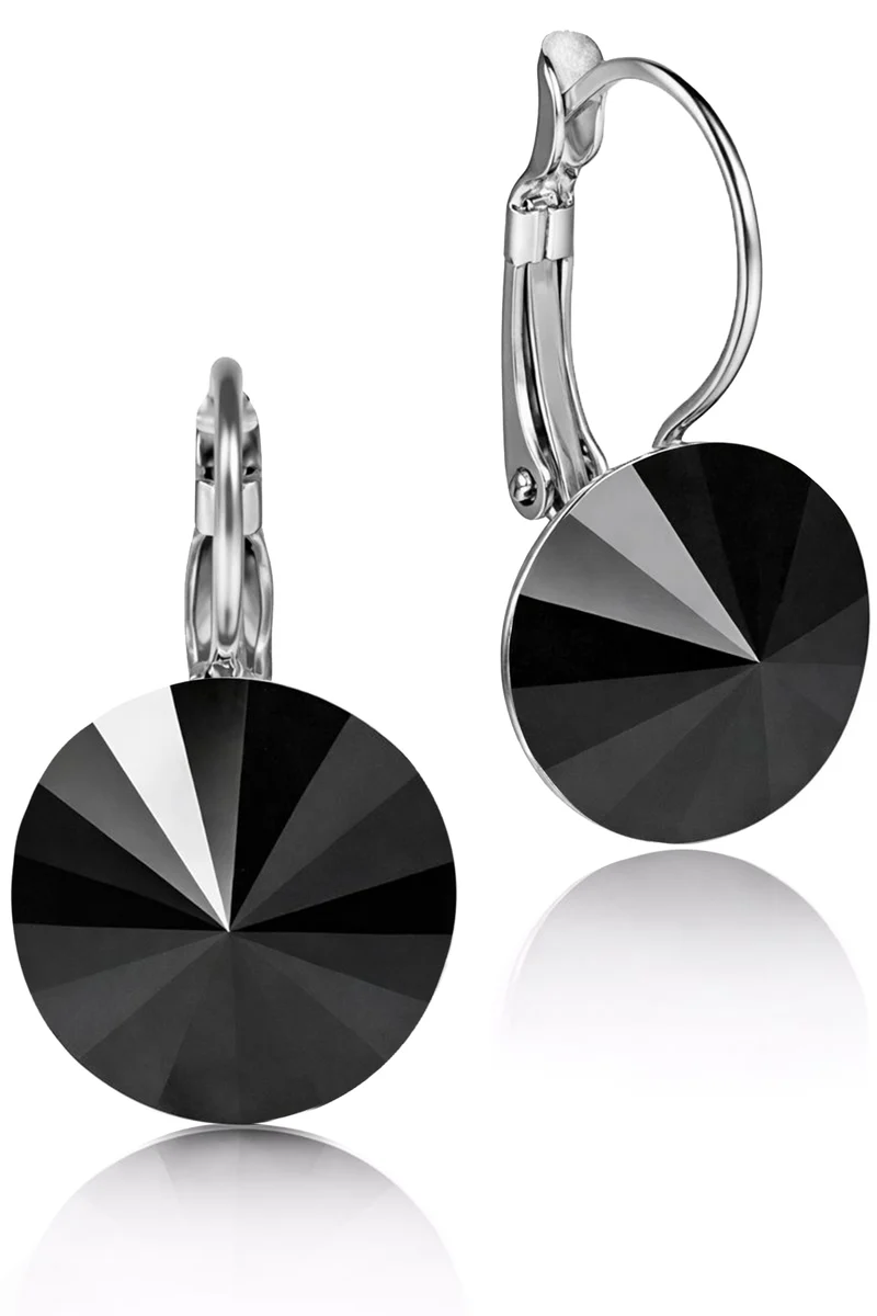 LUISIA® Ohrringe Rivoli mit Kristallen von Swarovski® 14 mm | Jet
