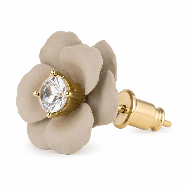 LUISIA® Ohrstecker "Nelia" mit Blumen - 16 Karat vergoldet | Sand