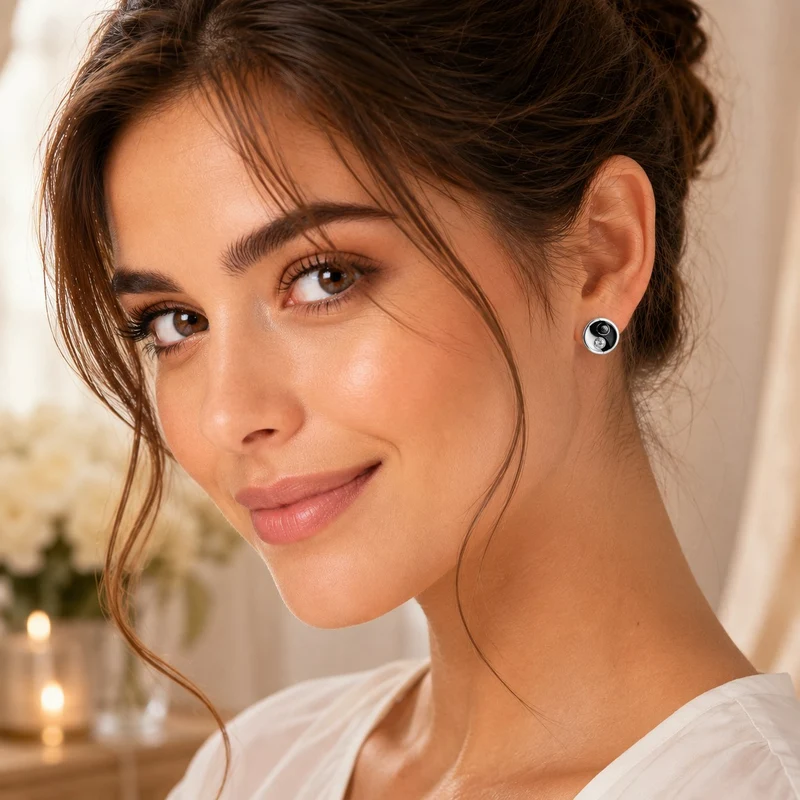 LUISIA® Ohrstecker "Yin Yang" mit Kristall von Swarovski®