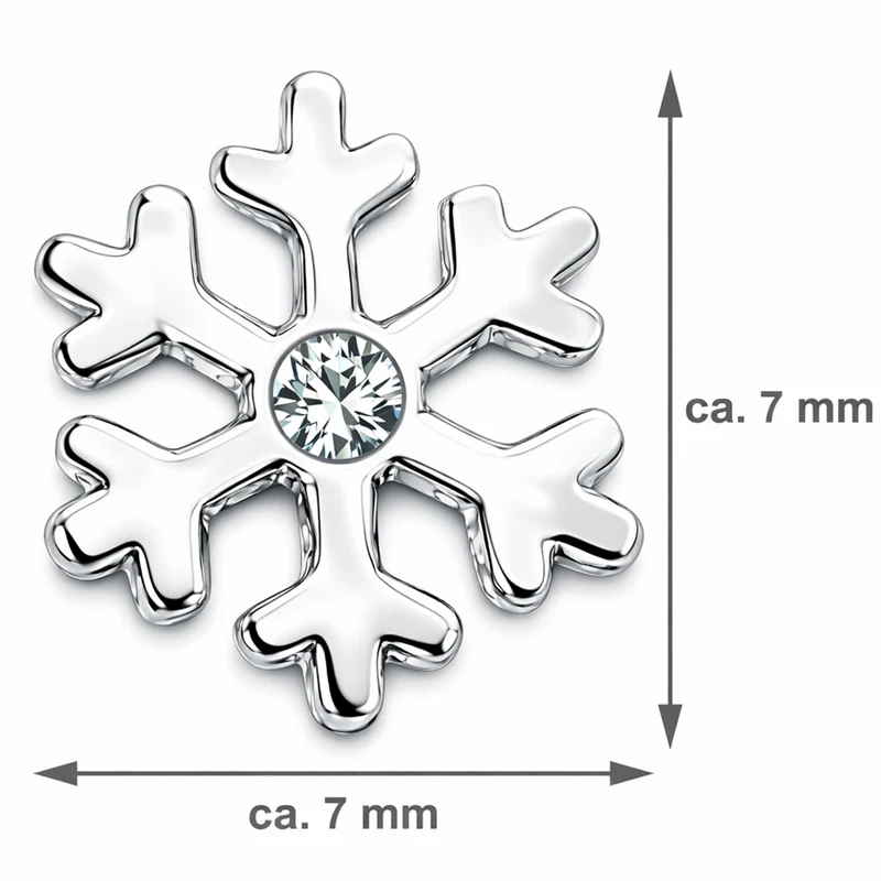 LUISIA Ohrstecker Schneeflocke mit Premium Kristallen - 925 Sterling Silber | Blau
