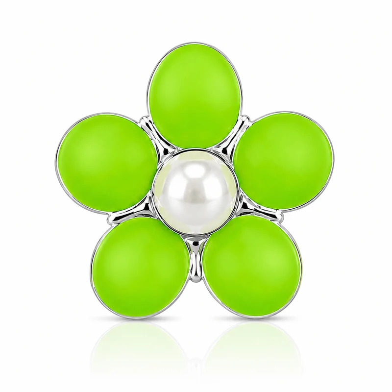 LUISIA® Ohrstecker "Blume" - 925 Sterling Silber | Hellgrün