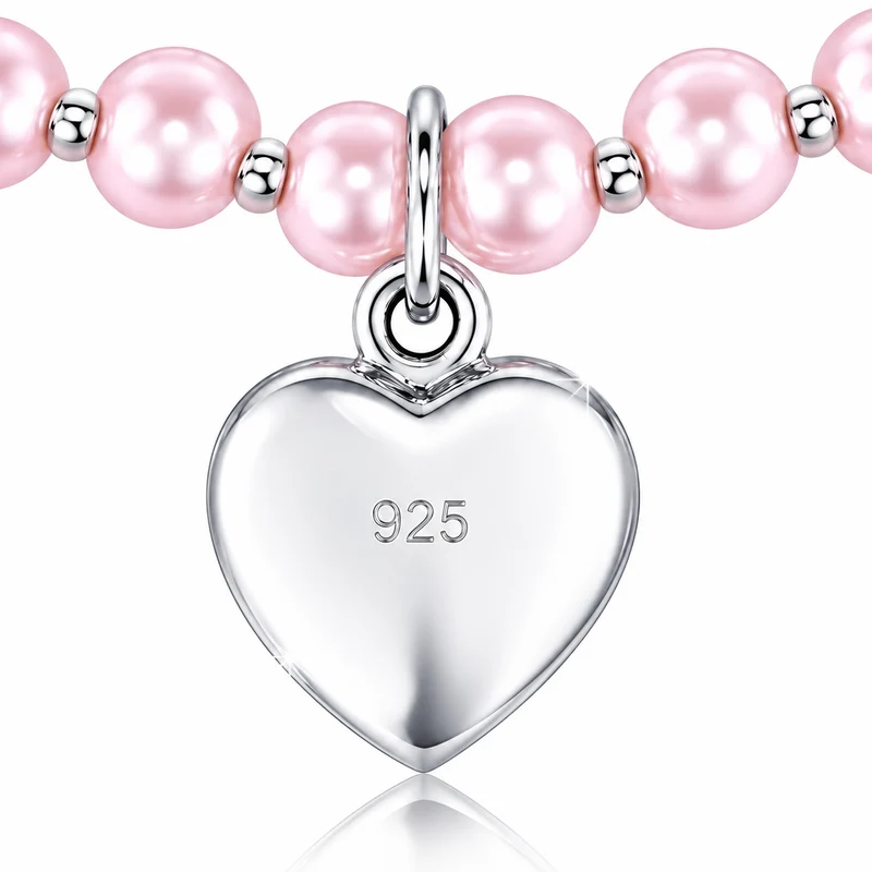 LUISIA® Kinder Perlenkette "Luna" mit Kristallen von Swarovski® | Rosa