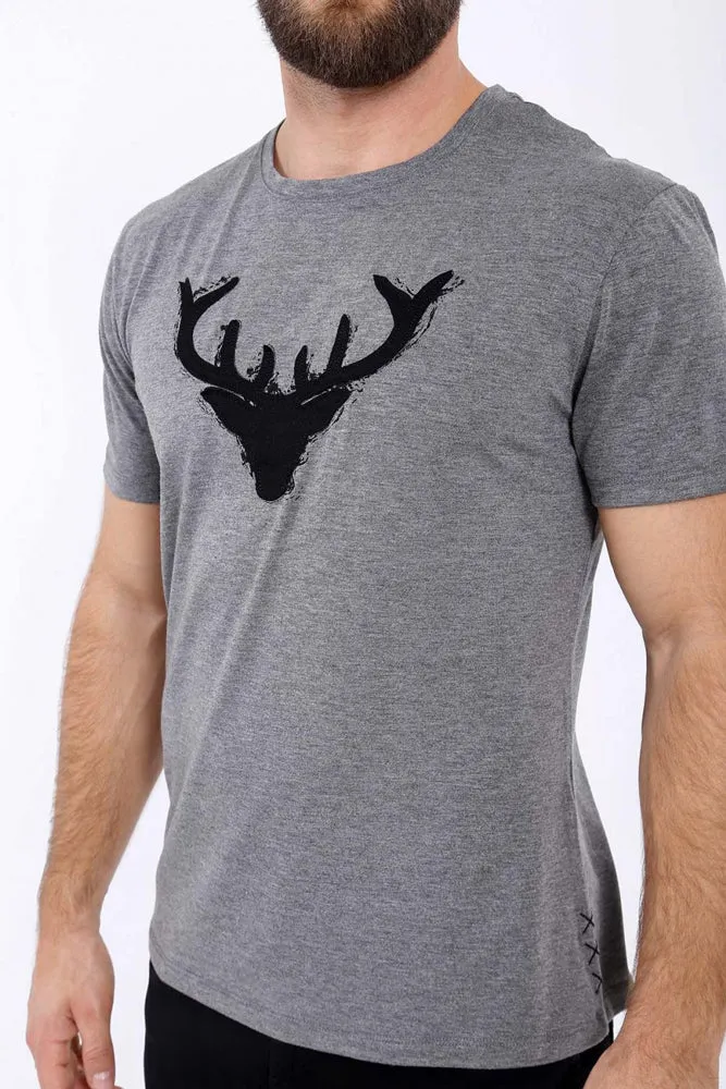 Krüger BUAM T-Shirt Wilder Hirsch - Grau