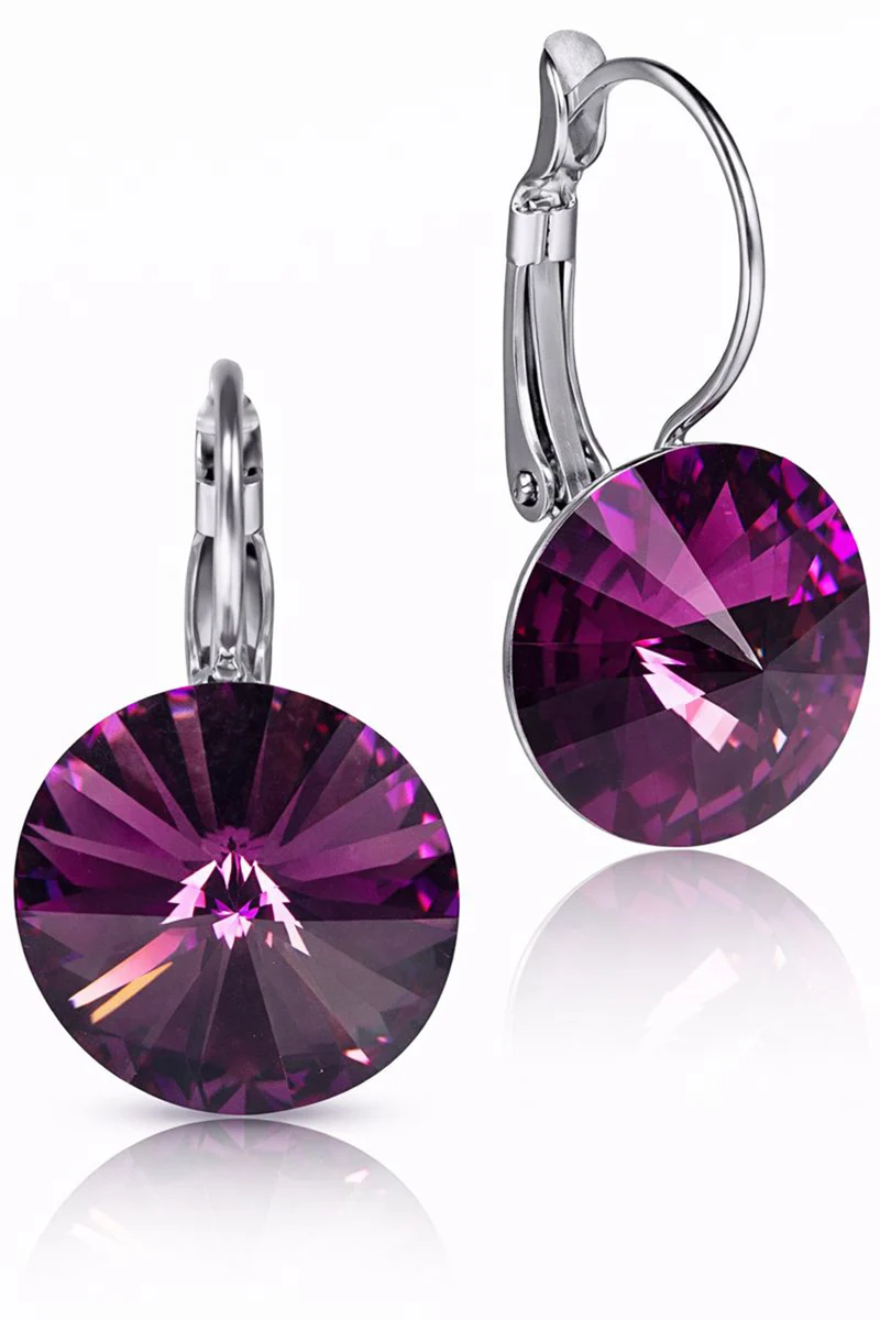 LUISIA® Ohrringe Rivoli mit Kristallen von Swarovski® - 12 mm | Amethyst