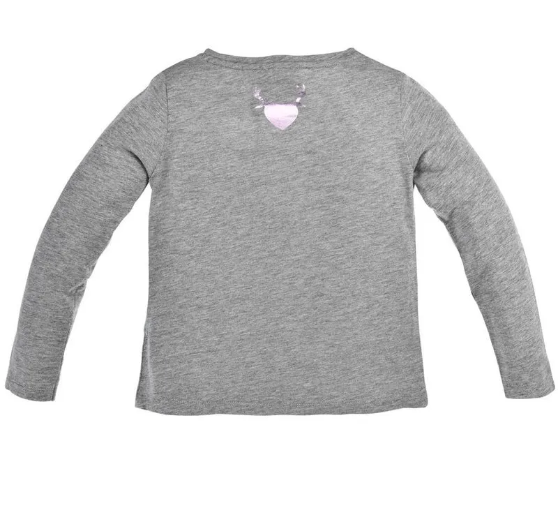 BONDI Mädchen Langarm Shirt "Miss Alpenglück" Hirsch 26072 - Grau