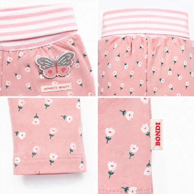 BONDI Baby Mädchen Leggings "Blumenallover" 93945 | flower allover Rosa