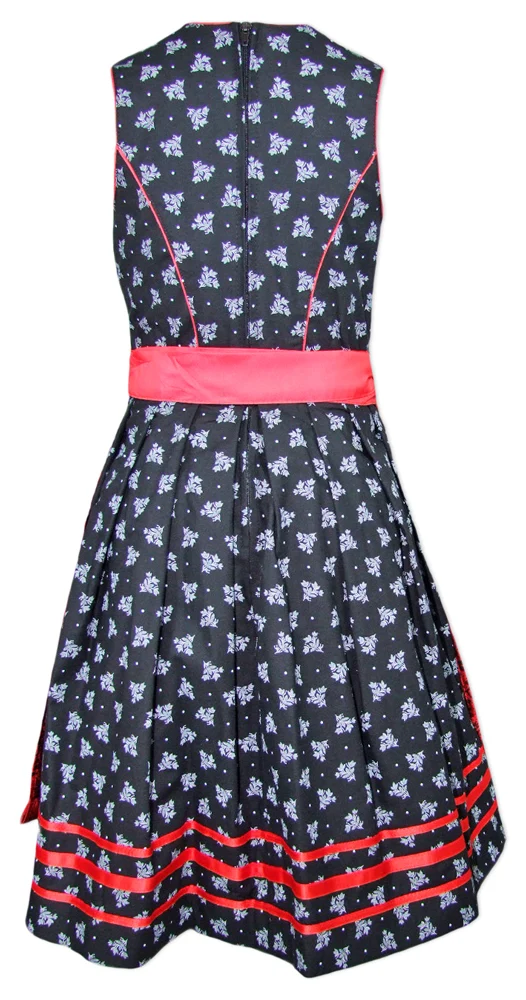 Isar-Trachten Jugend Dirndl "Ava" 2-tlg. | Schwarz Rot