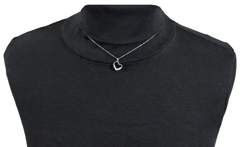 LUISIA Filigrane Damen Halskette mit Strass Herz- 925 Silber Schmuck mit Zirkonia Anhänger
