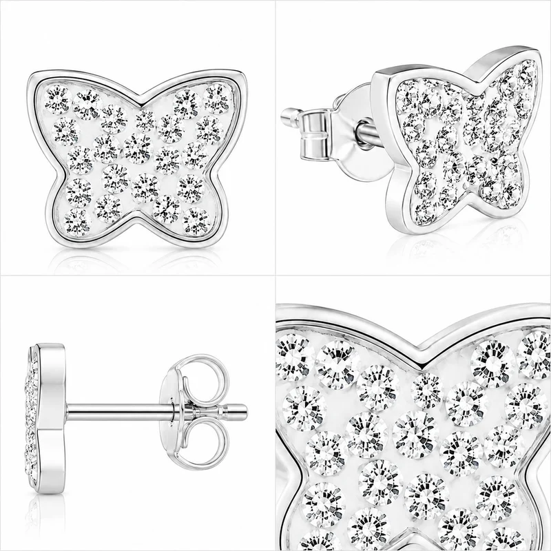 LUISIA® Ohrringe "Schmetterling" mit Kristallen von Swarovski® | Kristall