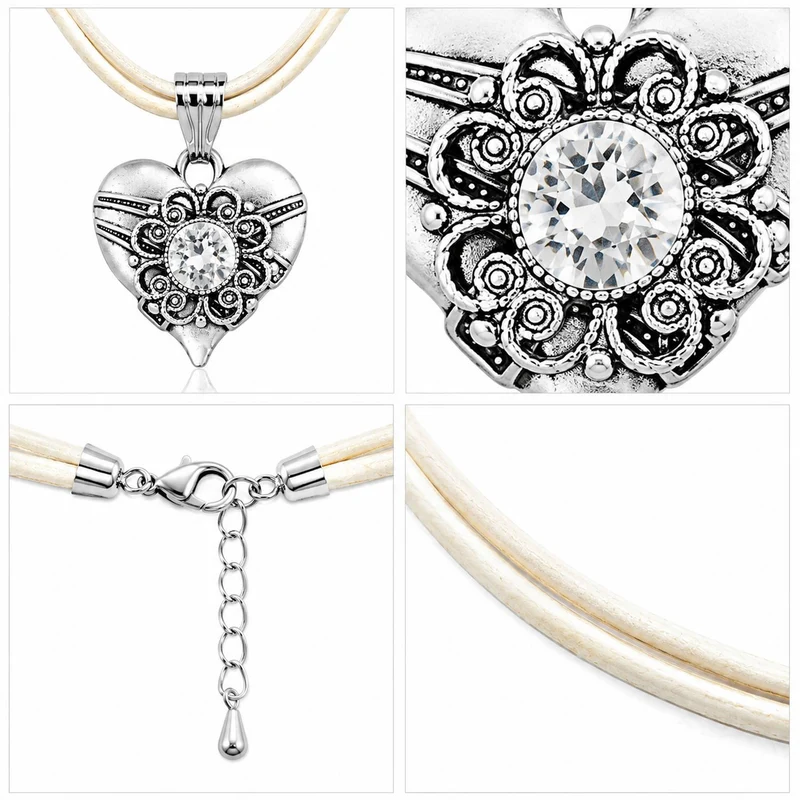 LUISIA® Halskette "Paula" mit Kristallen von Swarovski® | Creme