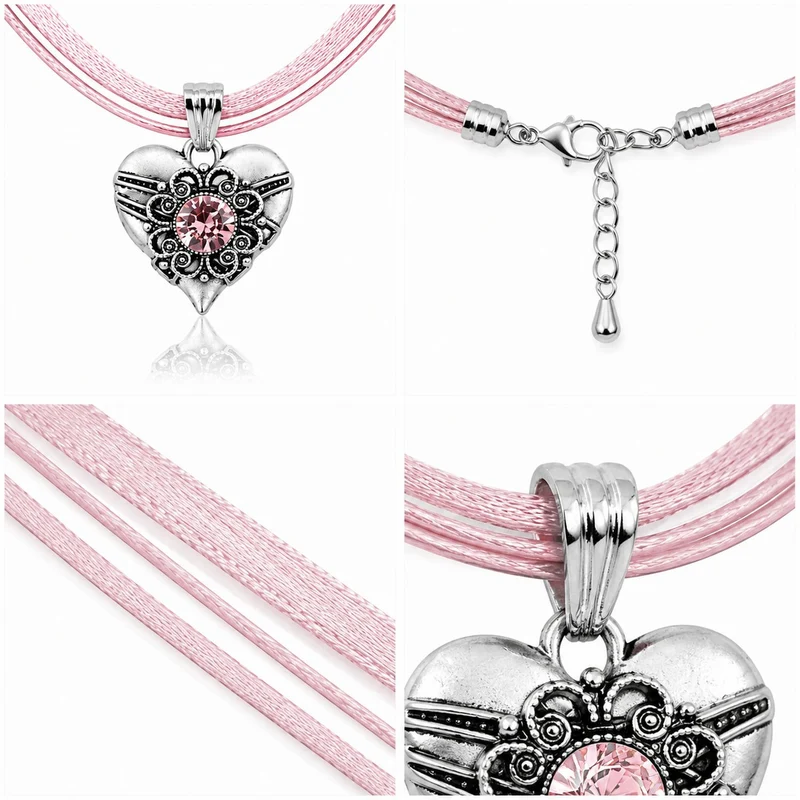 LUISIA® Halskette "Paula" mit Kristallen von Swarovski® | Rosa