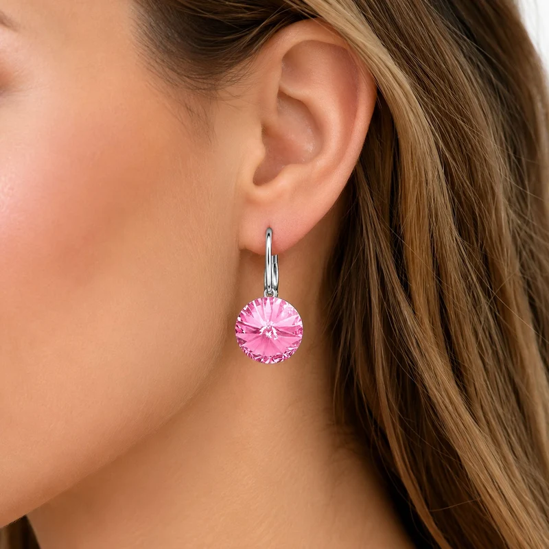 LUISIA® Ohrringe Rivoli mit Kristallen von Swarovski® - 12 mm | Rosa