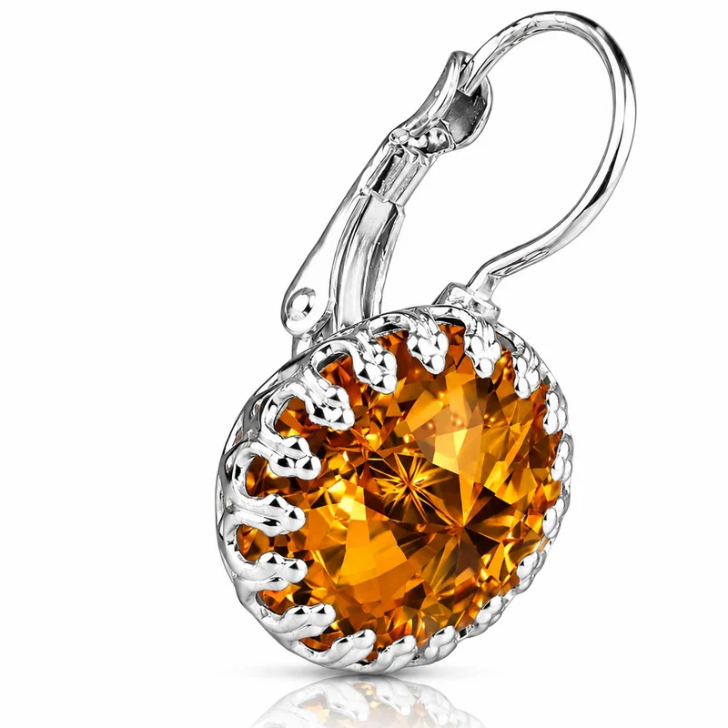LUISIA® Kronen Ohrringe "Vivana" mit Kristallen von Swarovski® | Light Topaz
