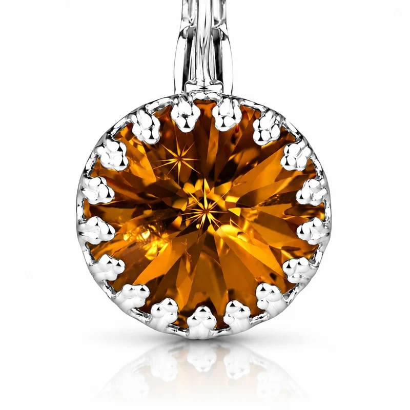 LUISIA® Kronen Ohrringe "Vivana" mit Kristallen von Swarovski® | Light Topaz